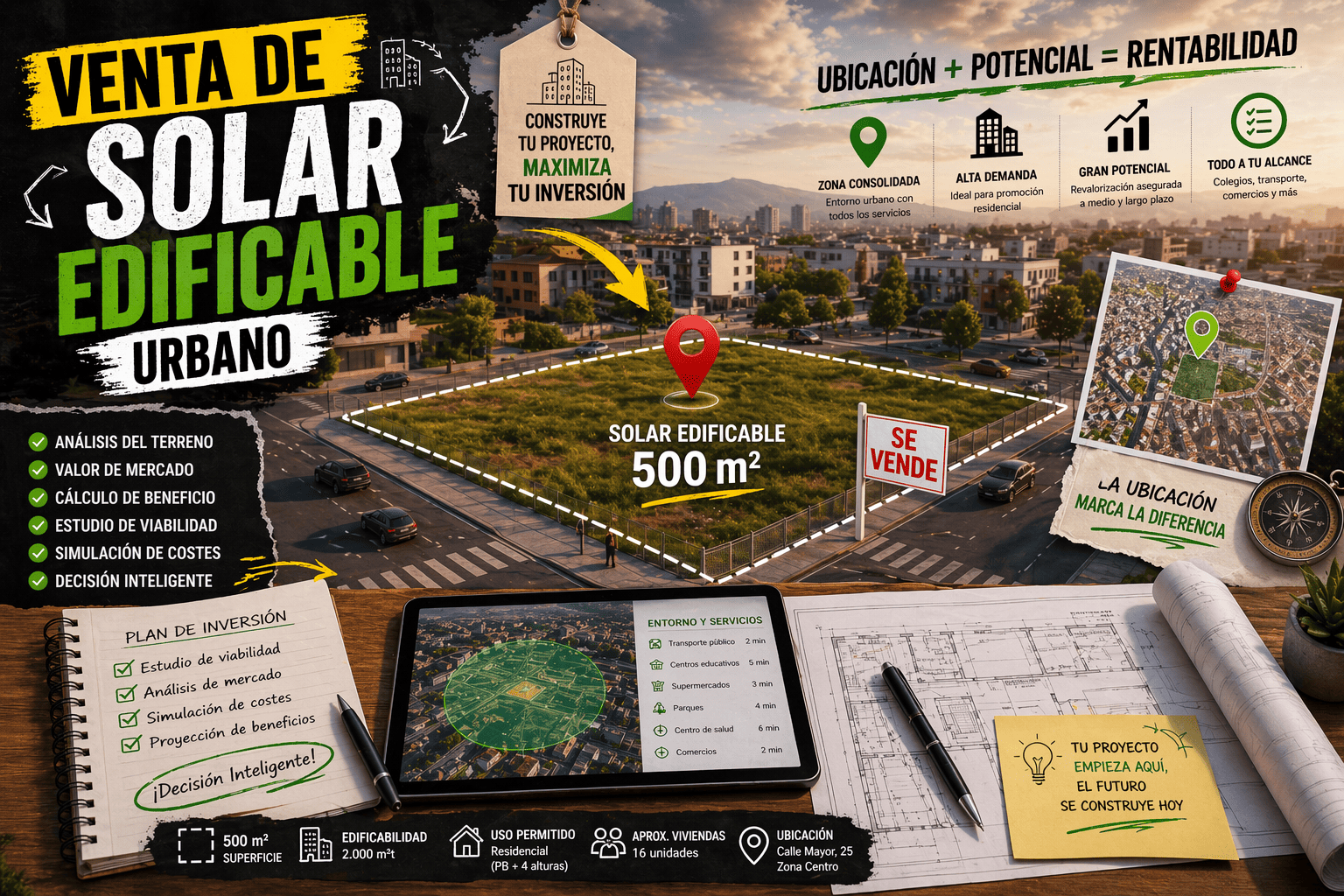 Venta Solar 64m2 Entre la comandancia GC y la Universidad - Imagen 1